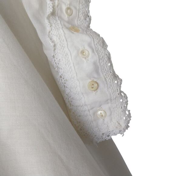 Gunne Sax Wedding Dress Size 11 M Corset White Puff Sleeves Vintage 70s - Picture 7 of 12